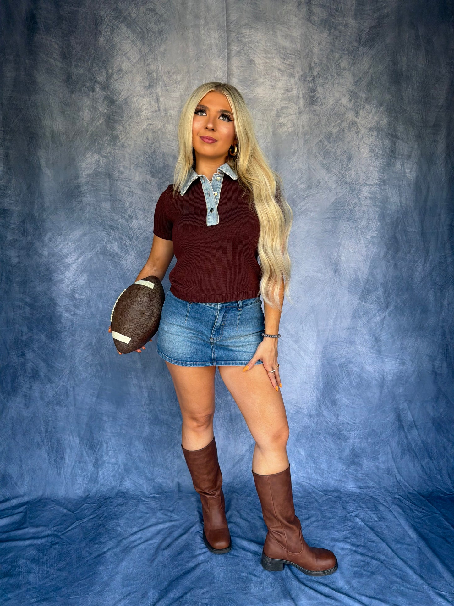 Benson Sweater Top in Brown