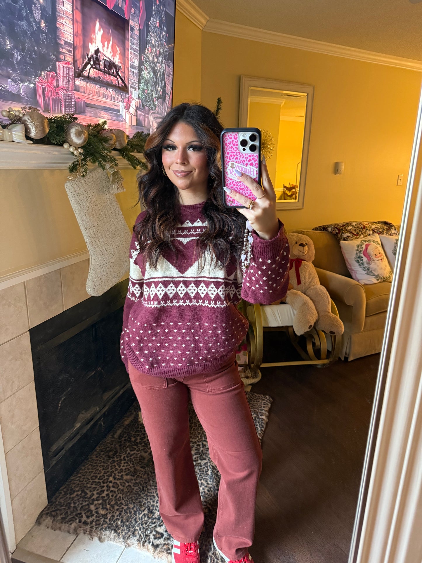 Cool Cranberry Utility Jean