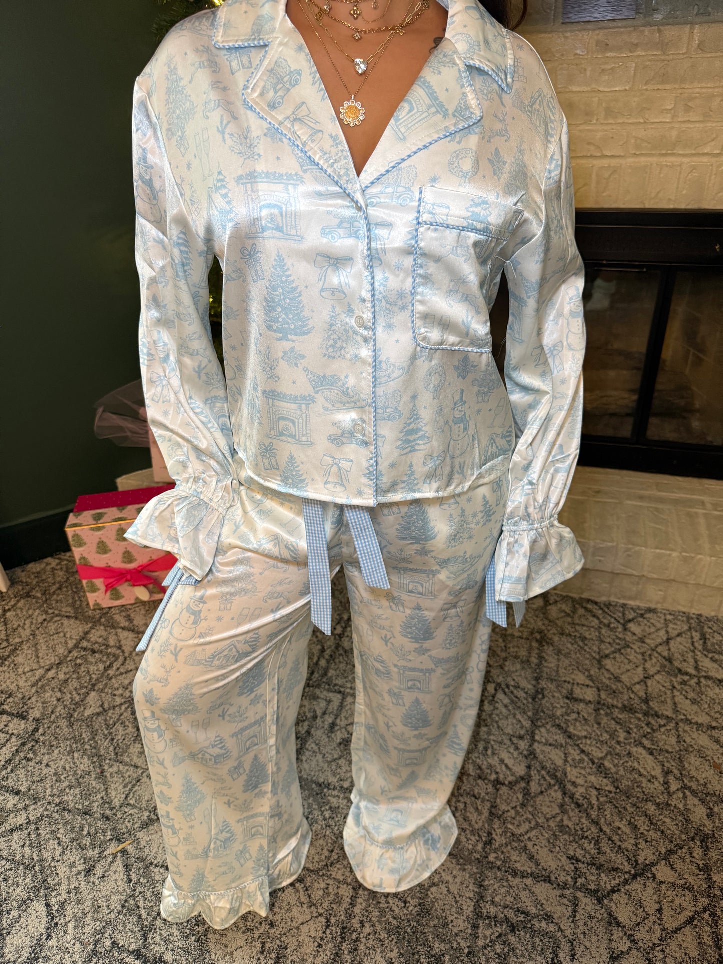 Blue Christmas Jammies (SOLD TOGETHER)
