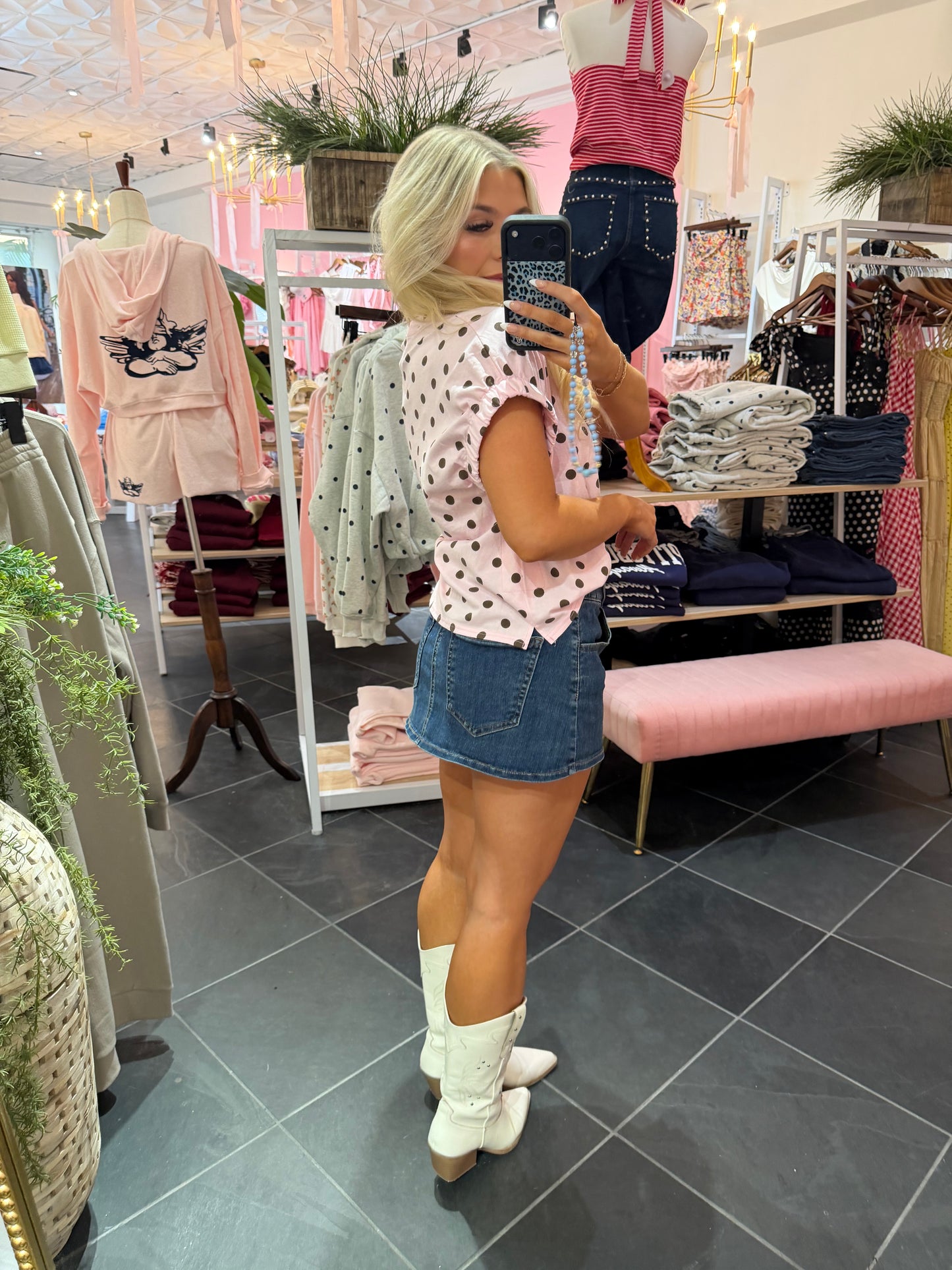 Soundtrack Polka Tee in Pink