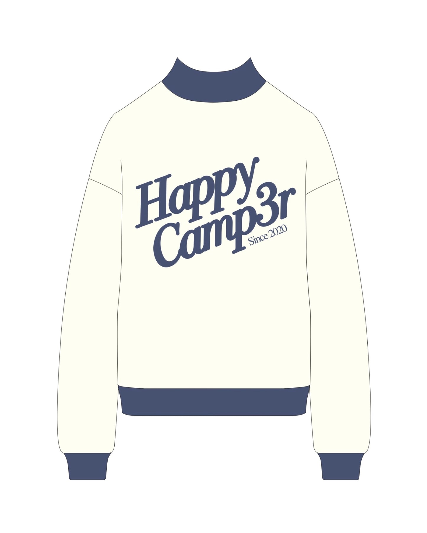 Happy Camp3r Cream/Navy Mockneck