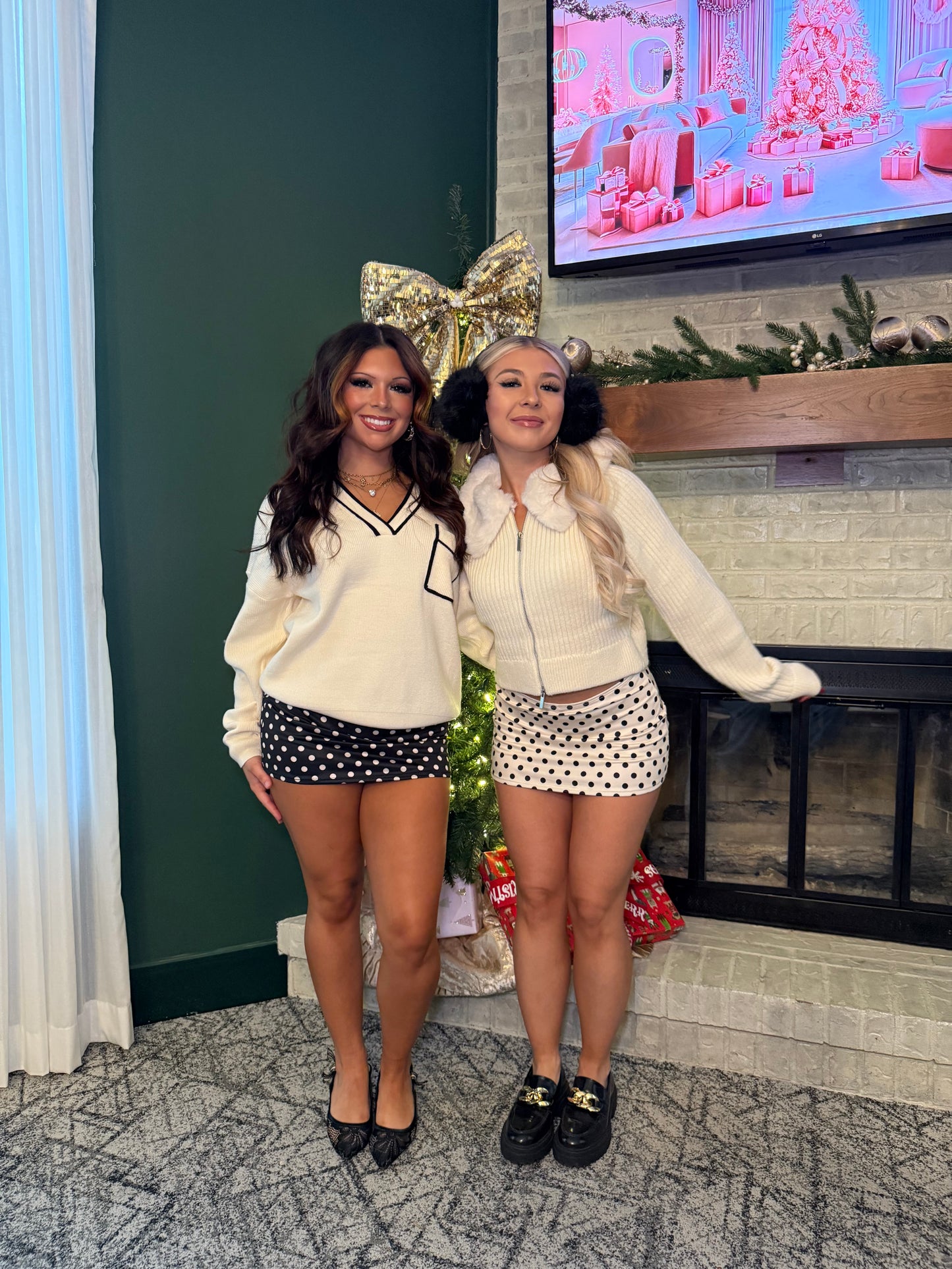 Polka Girl Skirt in Ivory