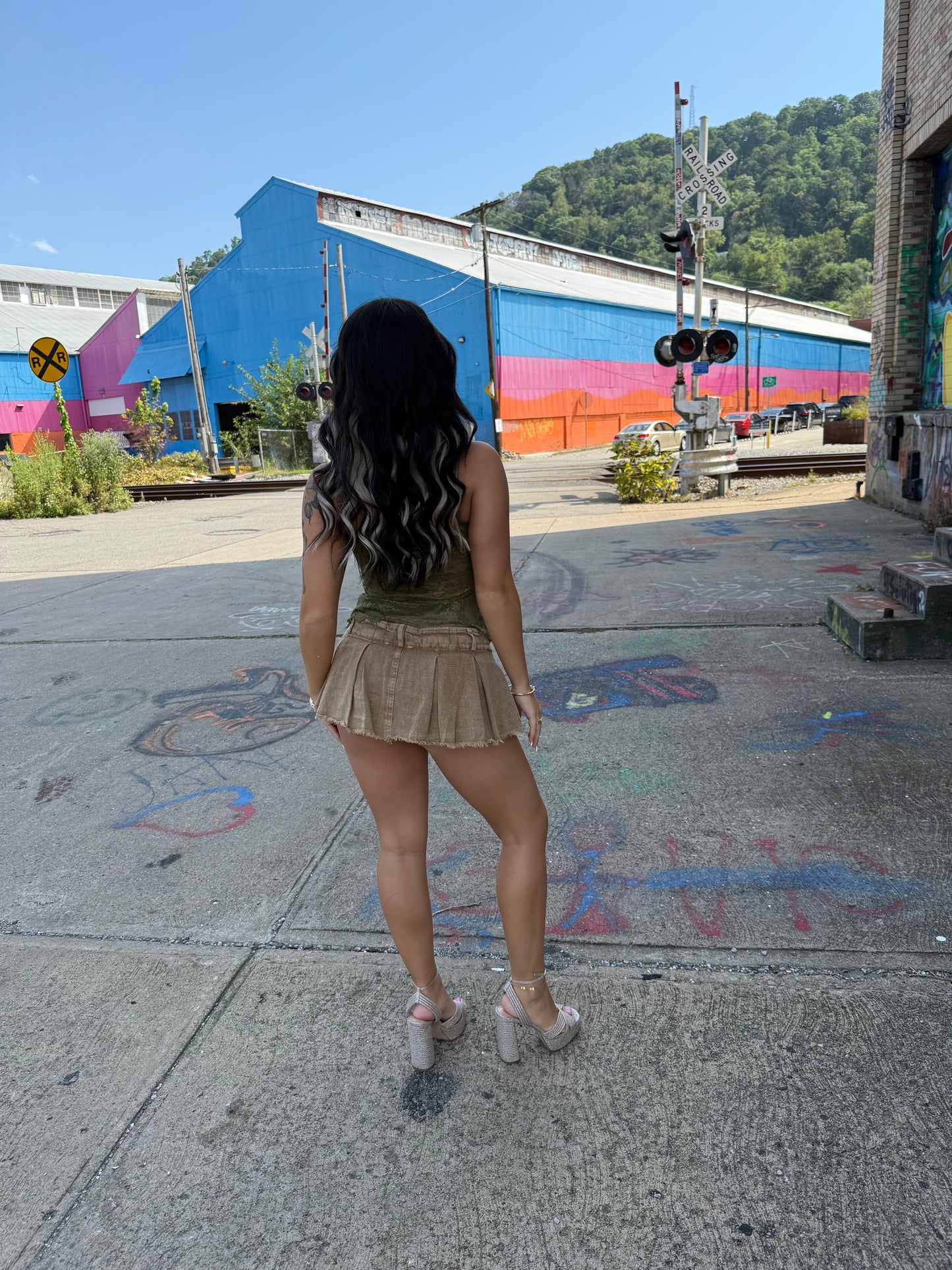 Lil Lace Olive Martini Tank