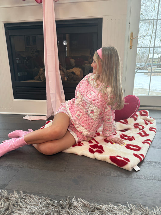 Please Patchwork Set Blush Crew