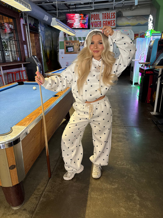 Perfect Polka Dot Hoodie in White