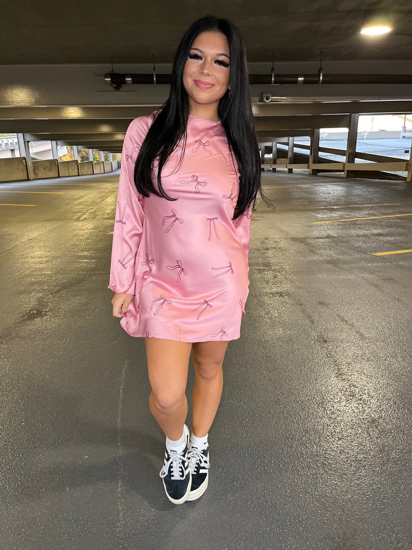 Rosè Silky Bow Dress