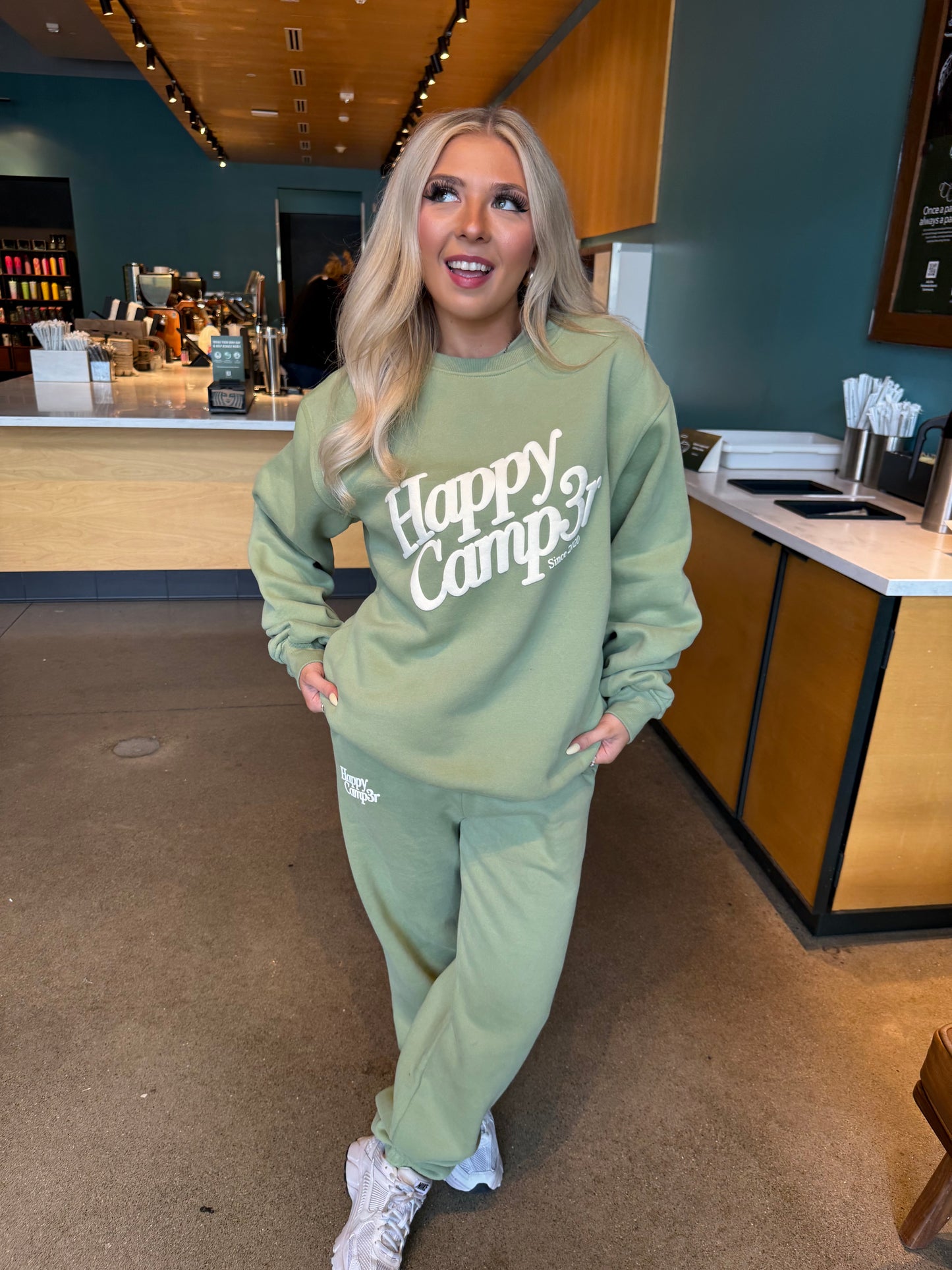 Happy Camp3r Matcha Crewneck