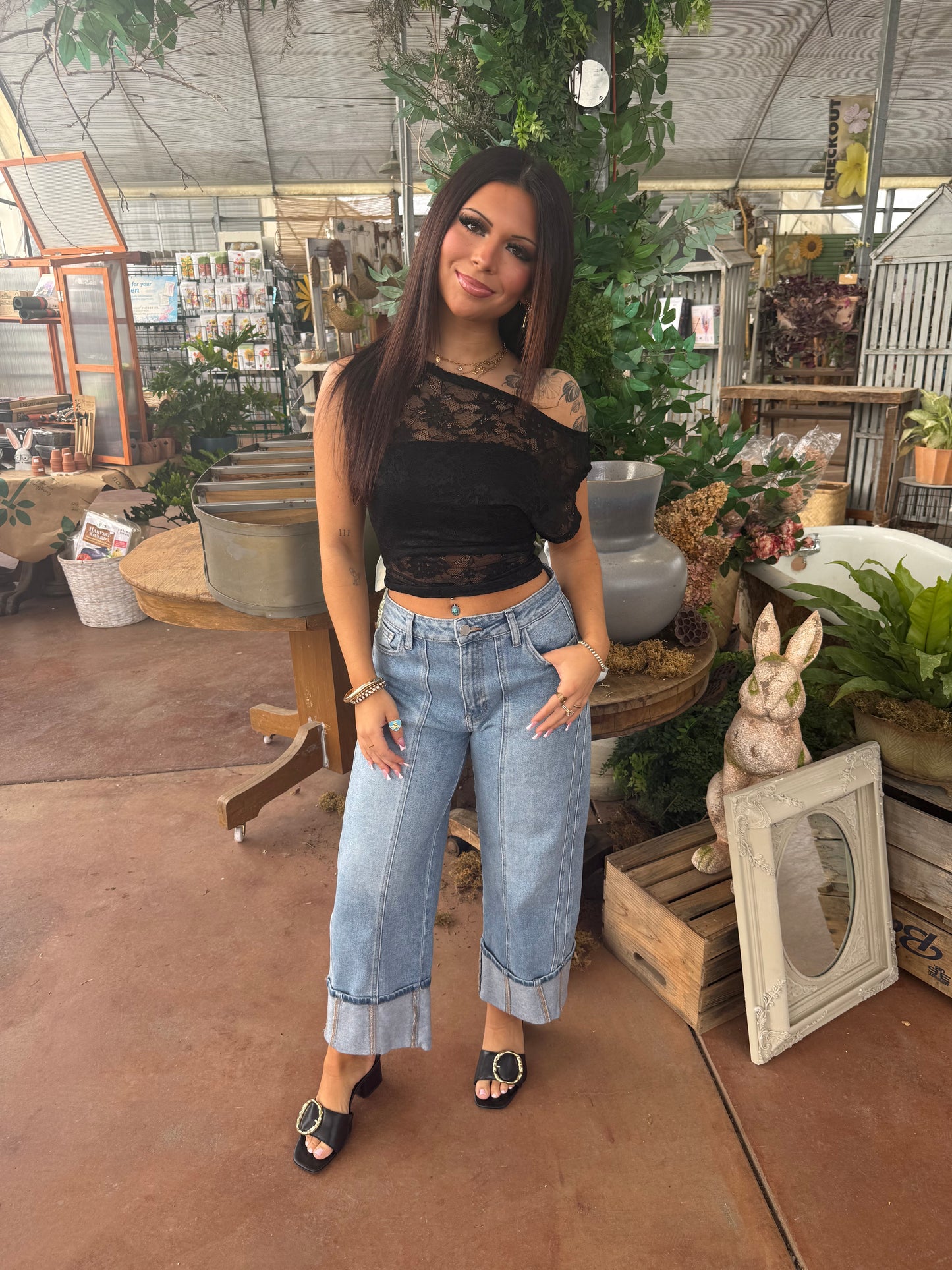 Colman Lace Top in Black