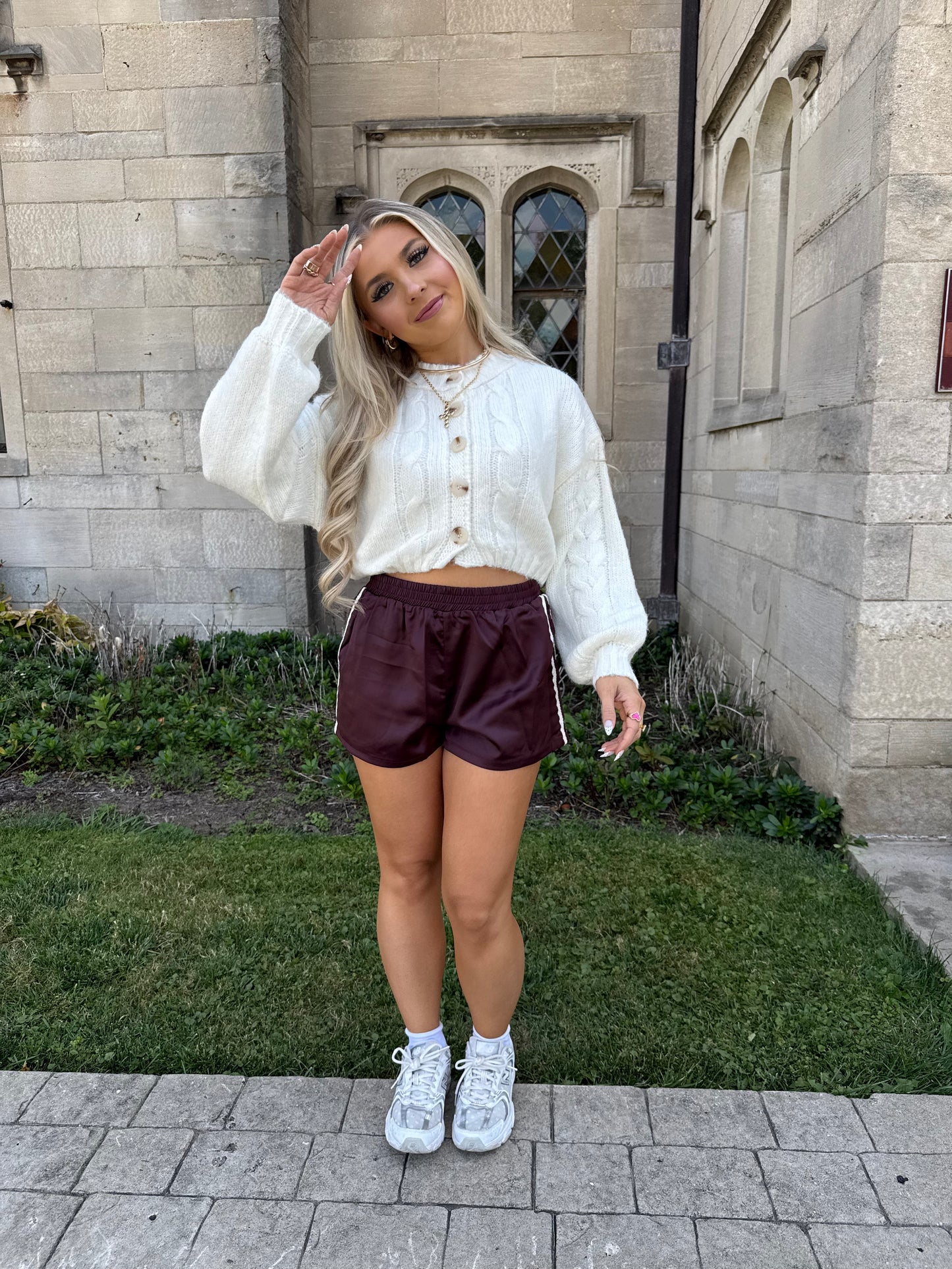 Well Rounded Cable Cardi in Ivory