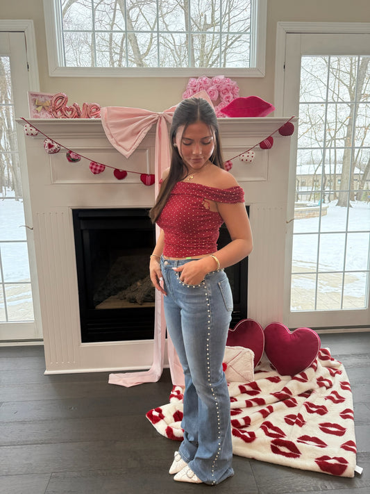 Bailey Red Polka Top