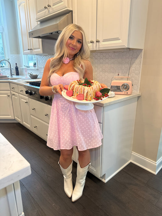 Affectionate Pink Polka Mini Dress