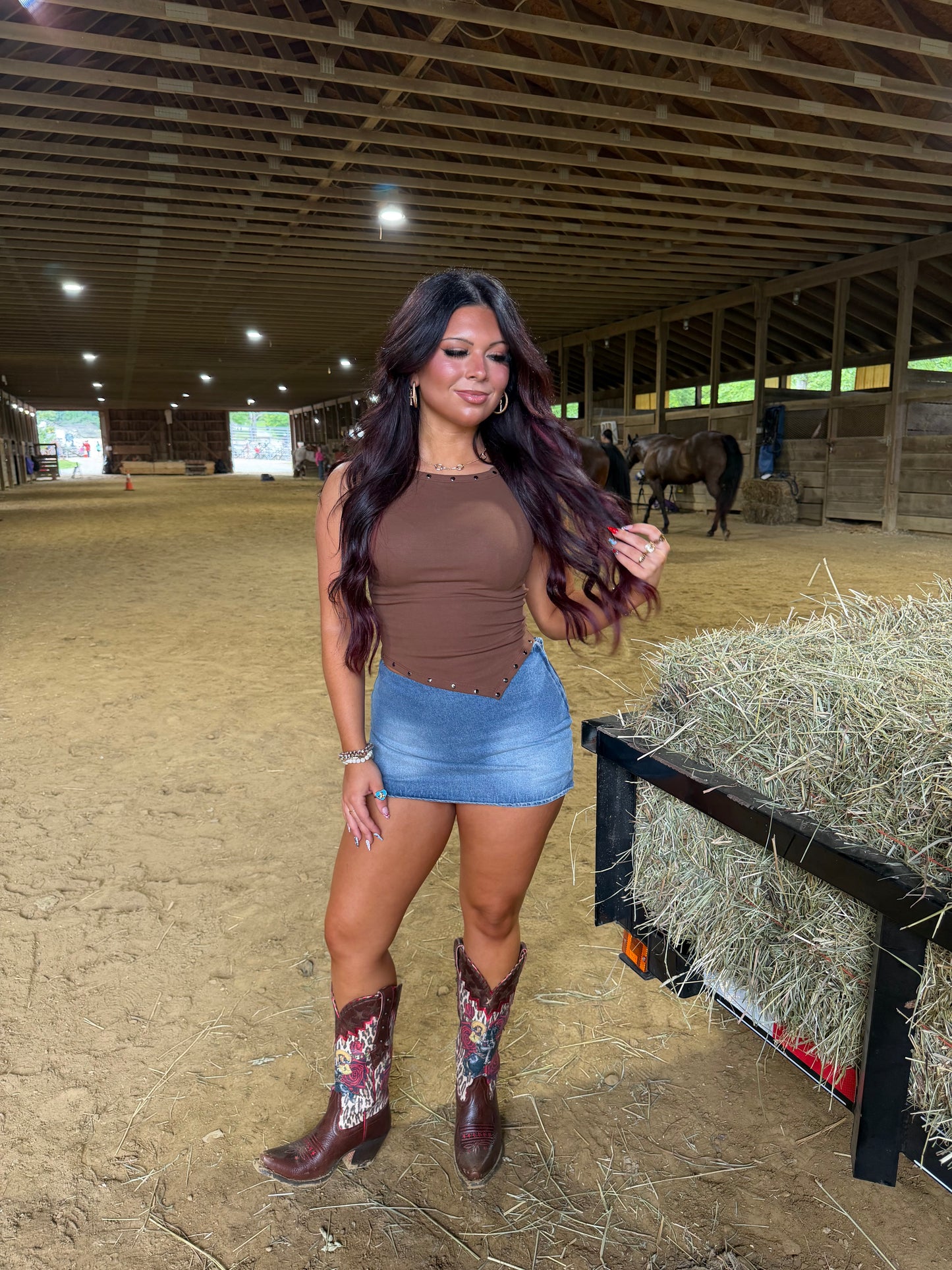Chocolate Stud Top
