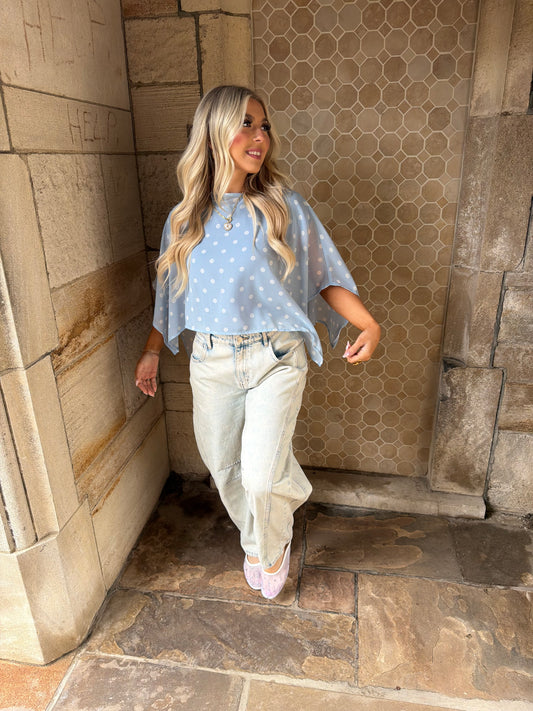 Blue Babydoll Poncho