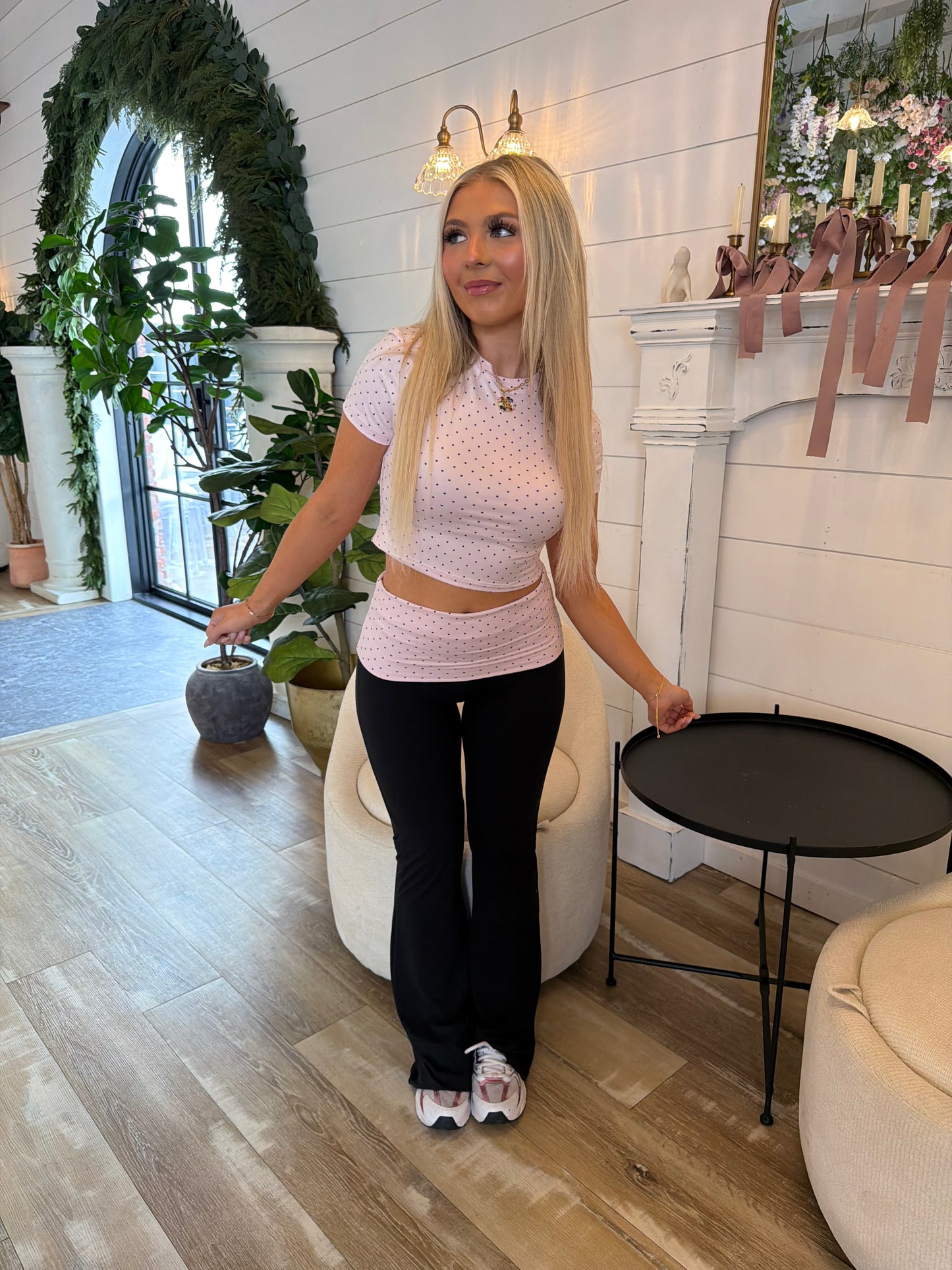 PINK Polka Dot Pilates Set (TOP)