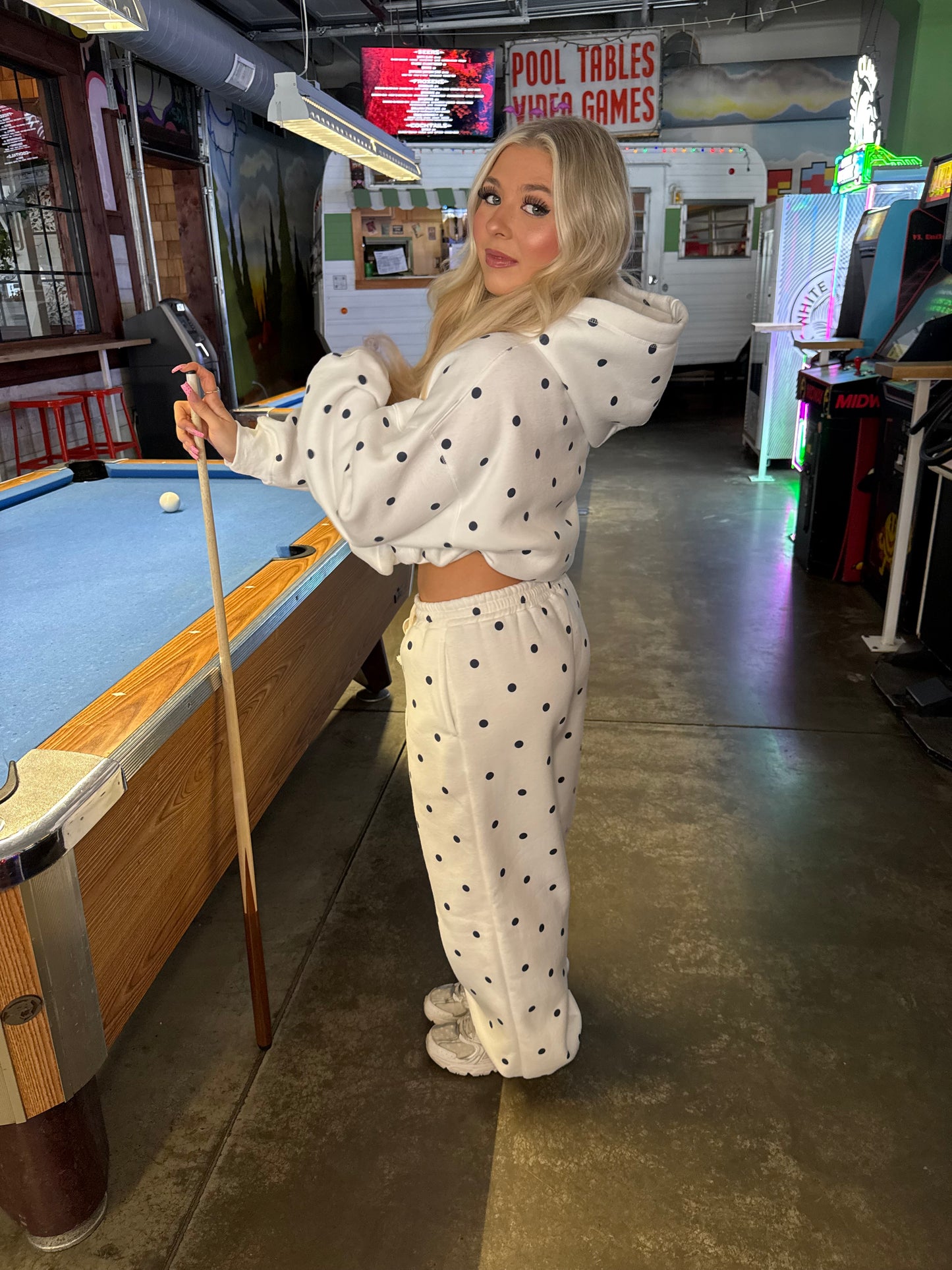 Perfect Polka Dot Hoodie in White