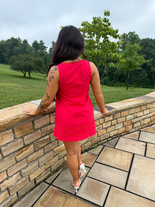Girly Pop Mini Dress in Red