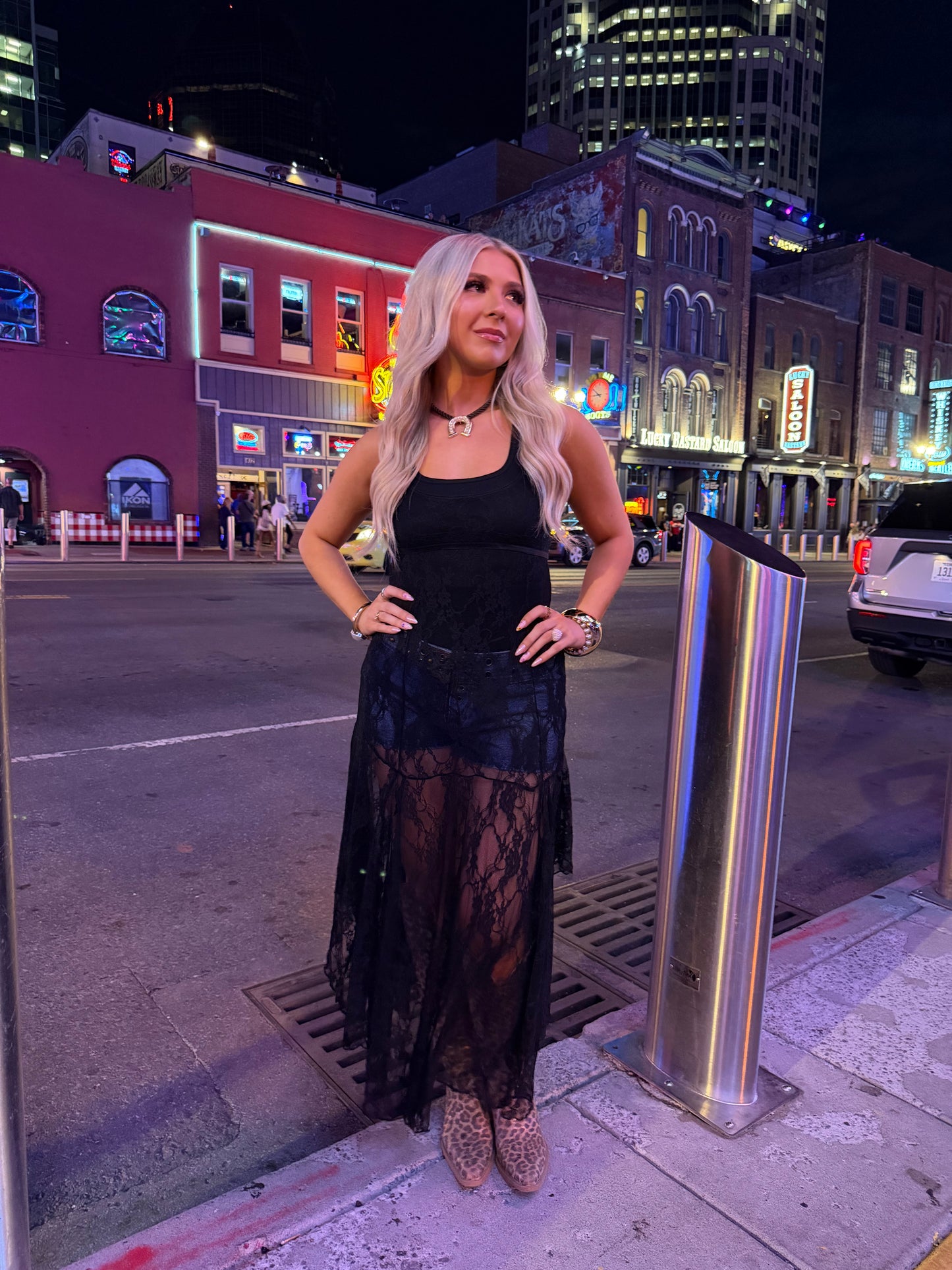 Long Lost Rodeo Lace Maxi in Black