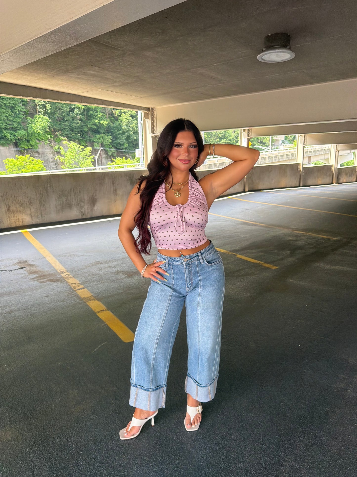 Raspberry Brownie Polka Tank