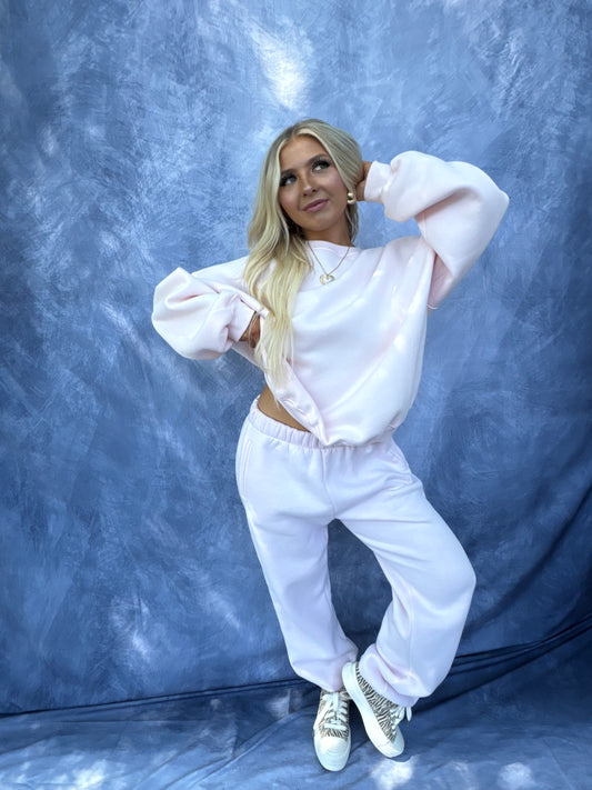 So Fetch Sweatpants in Pale Pink