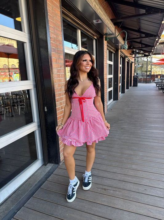 Westwood Gingham Dress in Red