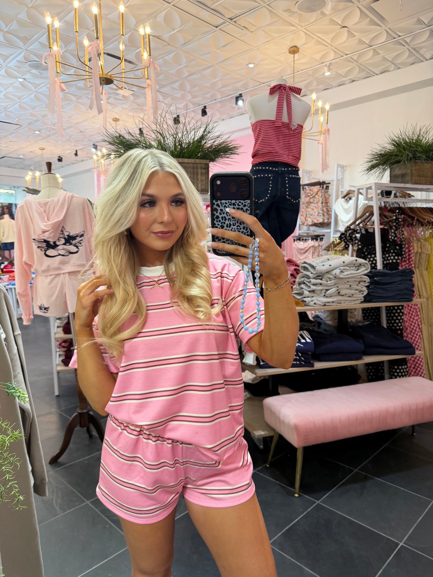 Bigger Issues Striped Set Pink (SHORTS)