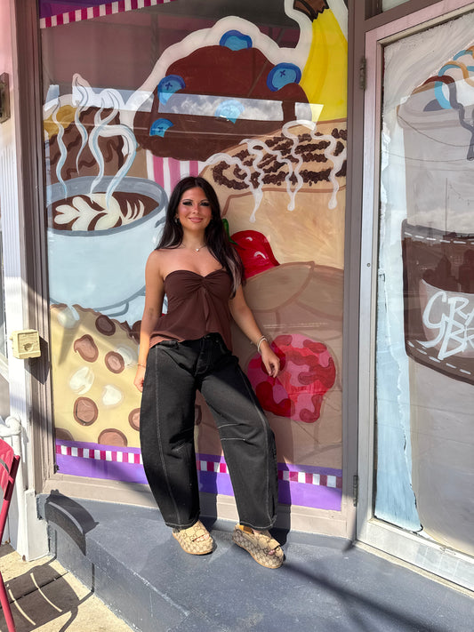 For The Wind Tube Top in Brown