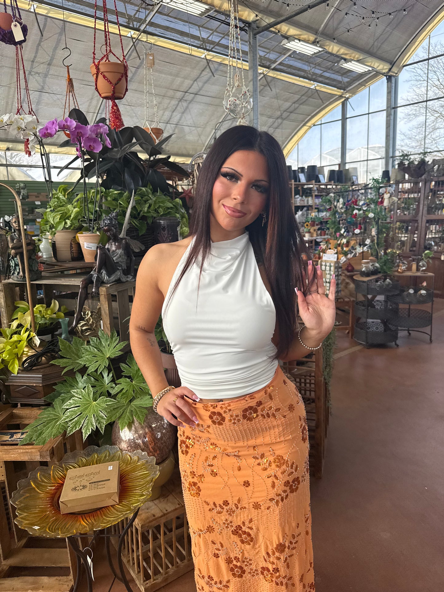 Midnight Sun Skirt in Orange