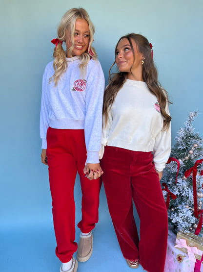 Very Merry Christmas White Crop Sweater