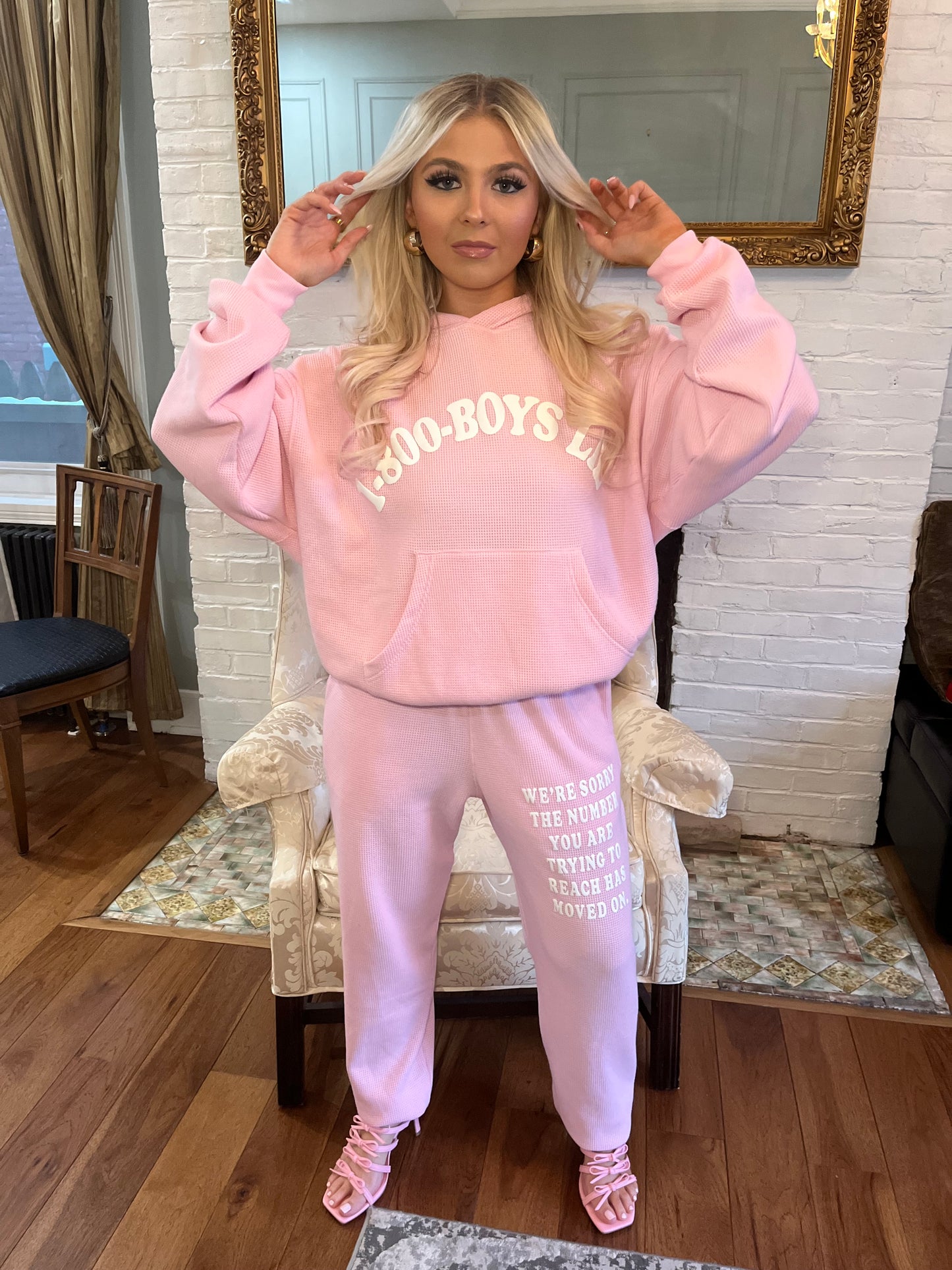 Pink 1-800 Boys Lie Hoodie