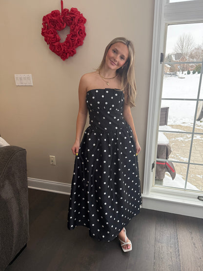 Strapless Mansions Polka Maxi