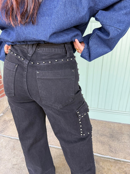 Cargo Onyx Studded Jean