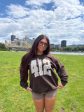 412 Brown Stripe Crewneck