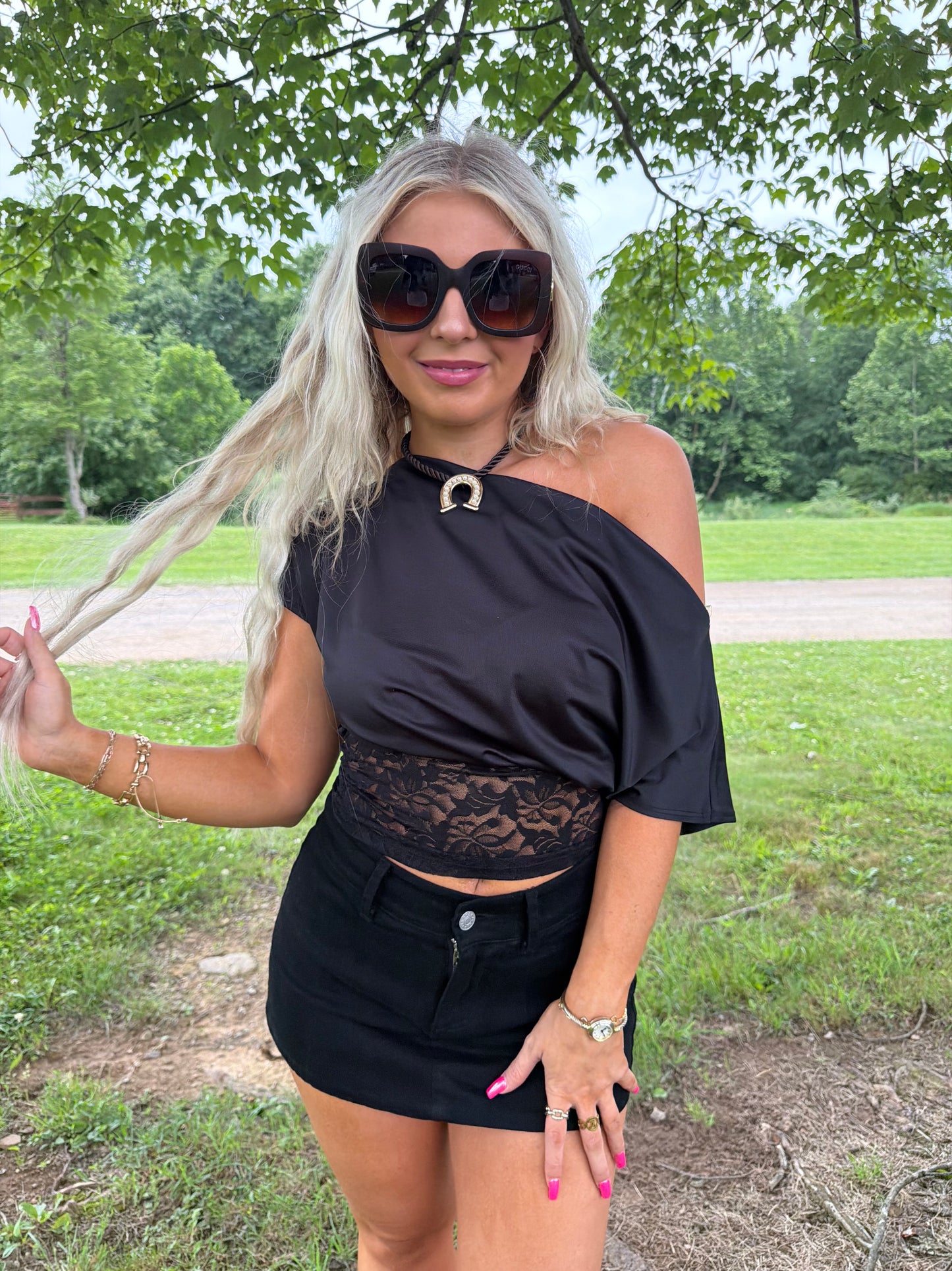 Onyx Washed Mini Skort