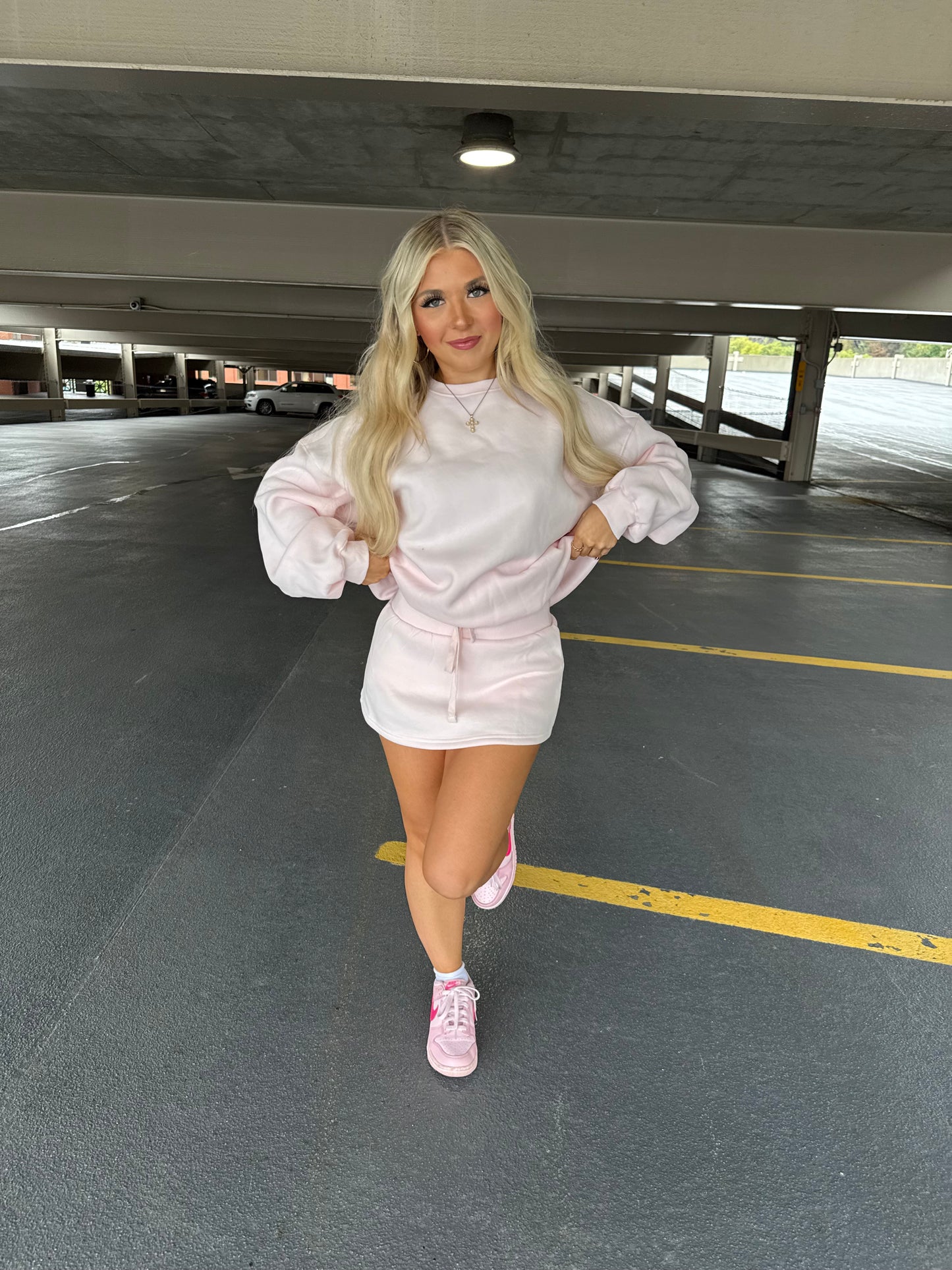 Grounded Sweatskirt in Pale Pink