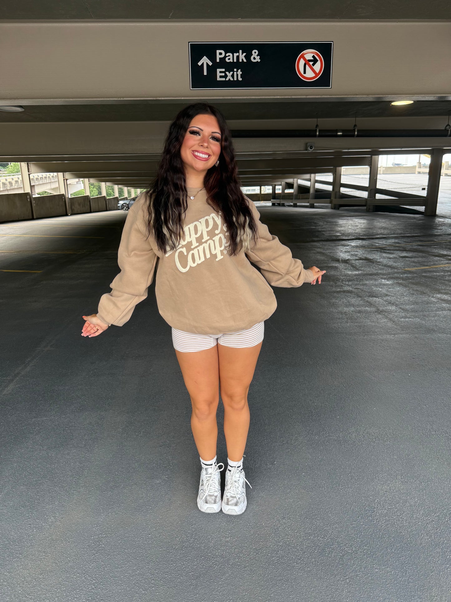 Happy Camp3r Oatmeal Crewneck