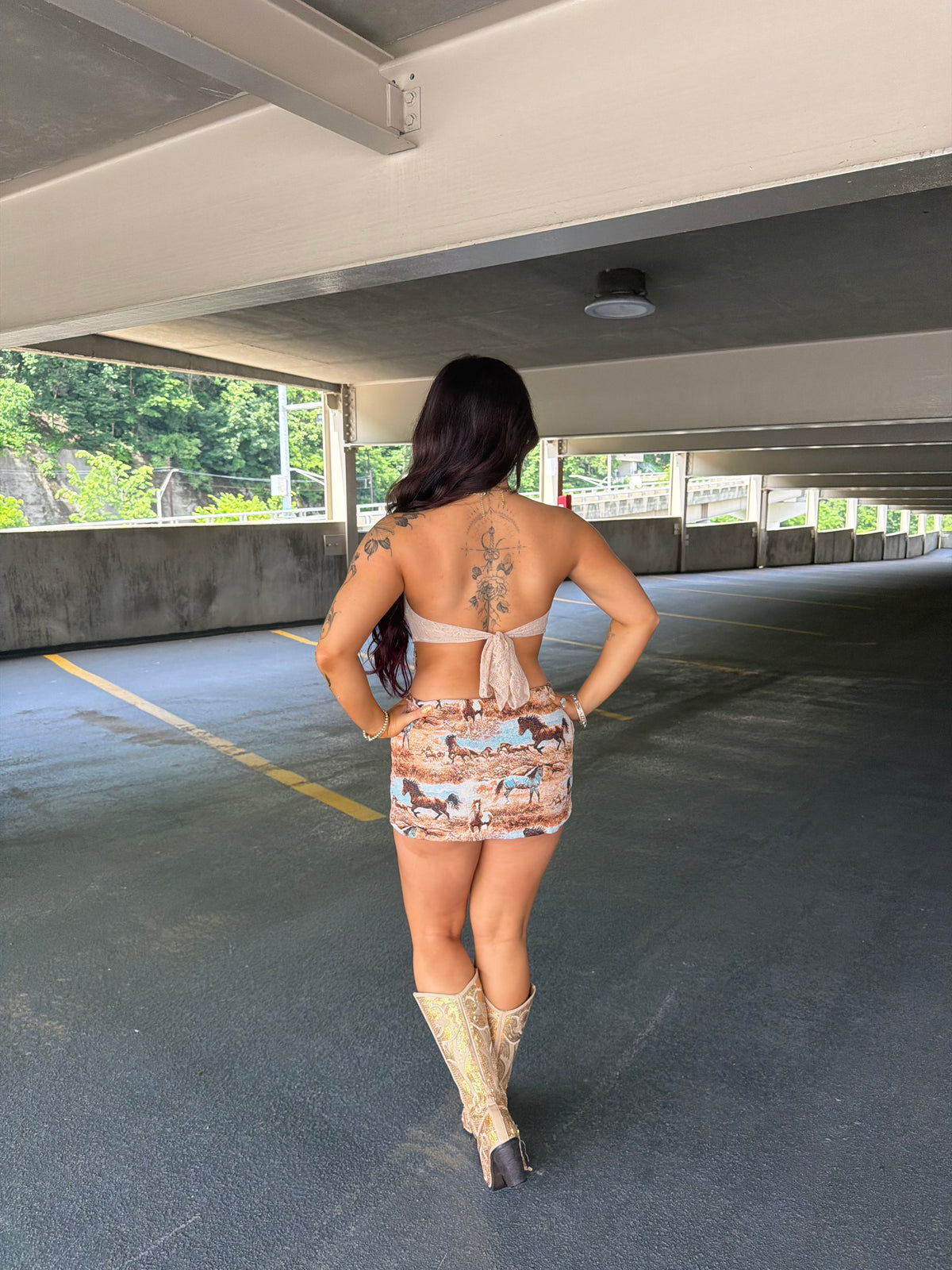 Lead W/ Love Bandana Top in Taupe