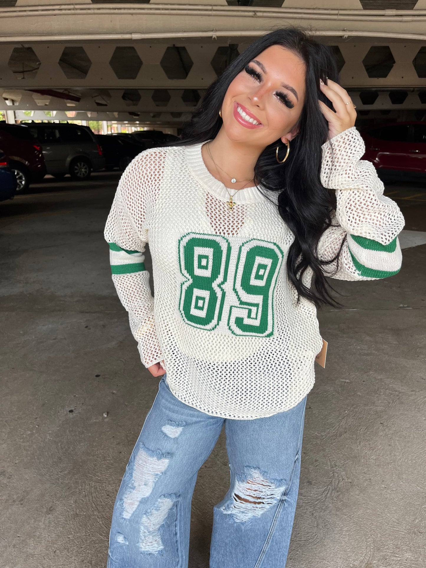 89 Net Sweater in Green