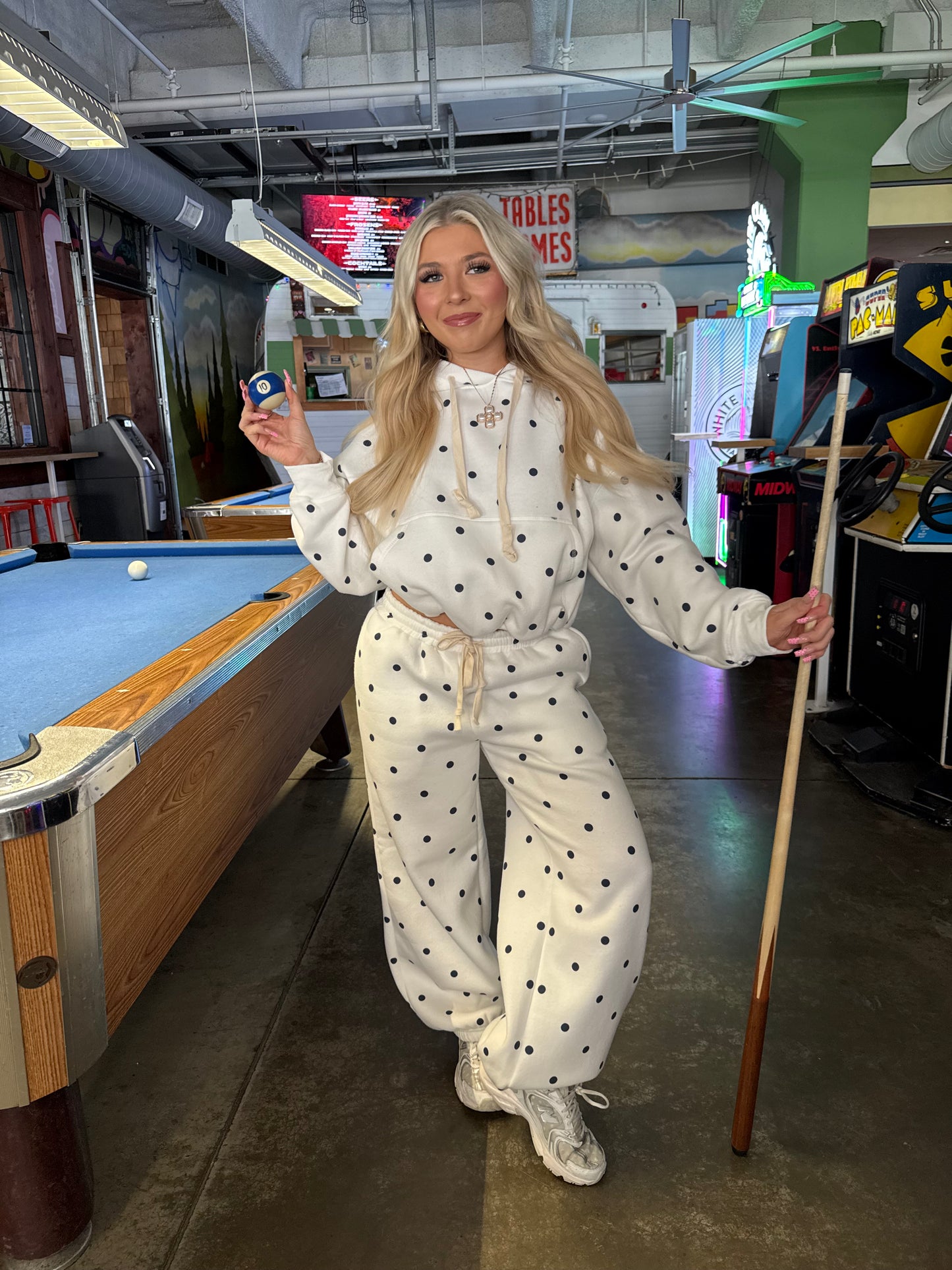 Perfect Polka Dot Hoodie in White