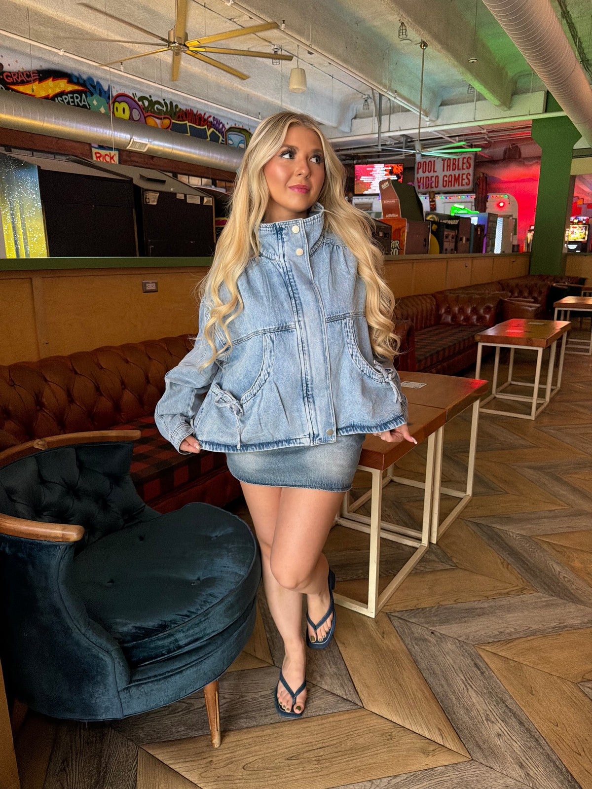 Reale Bow Denim Jacket
