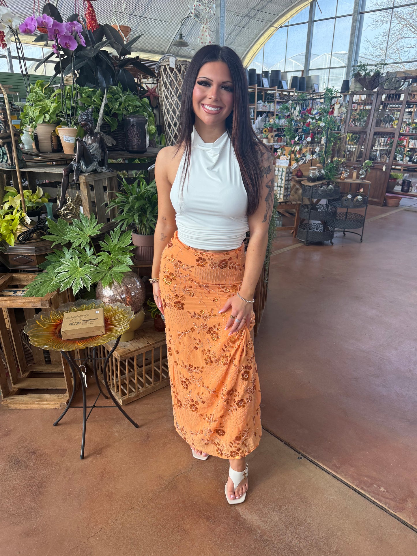 Midnight Sun Skirt in Orange