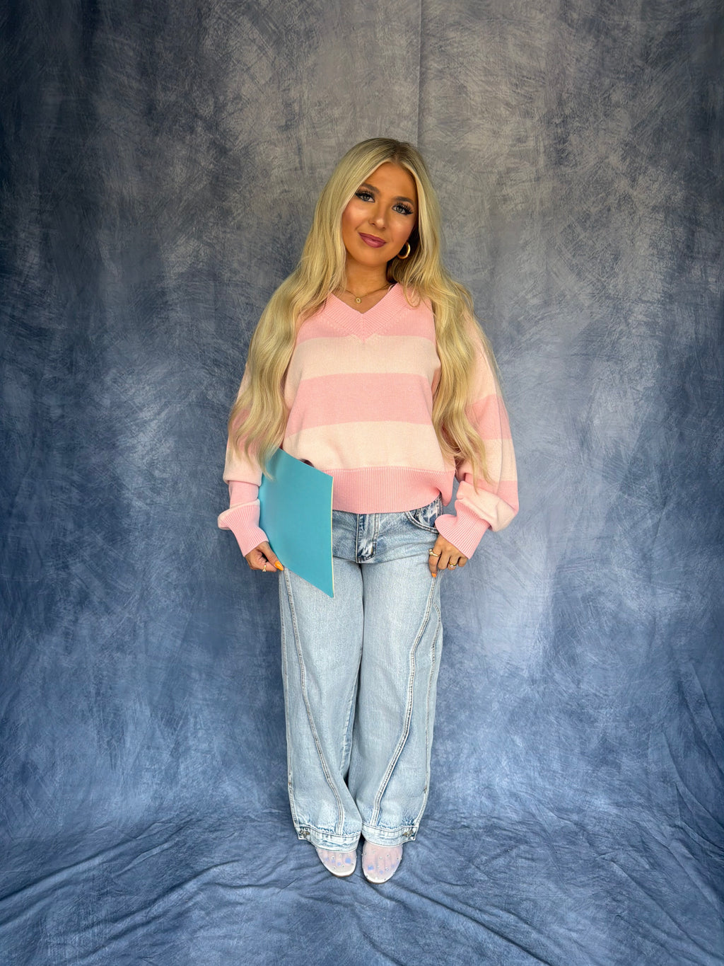 Lady Love Pink Stripe Sweater