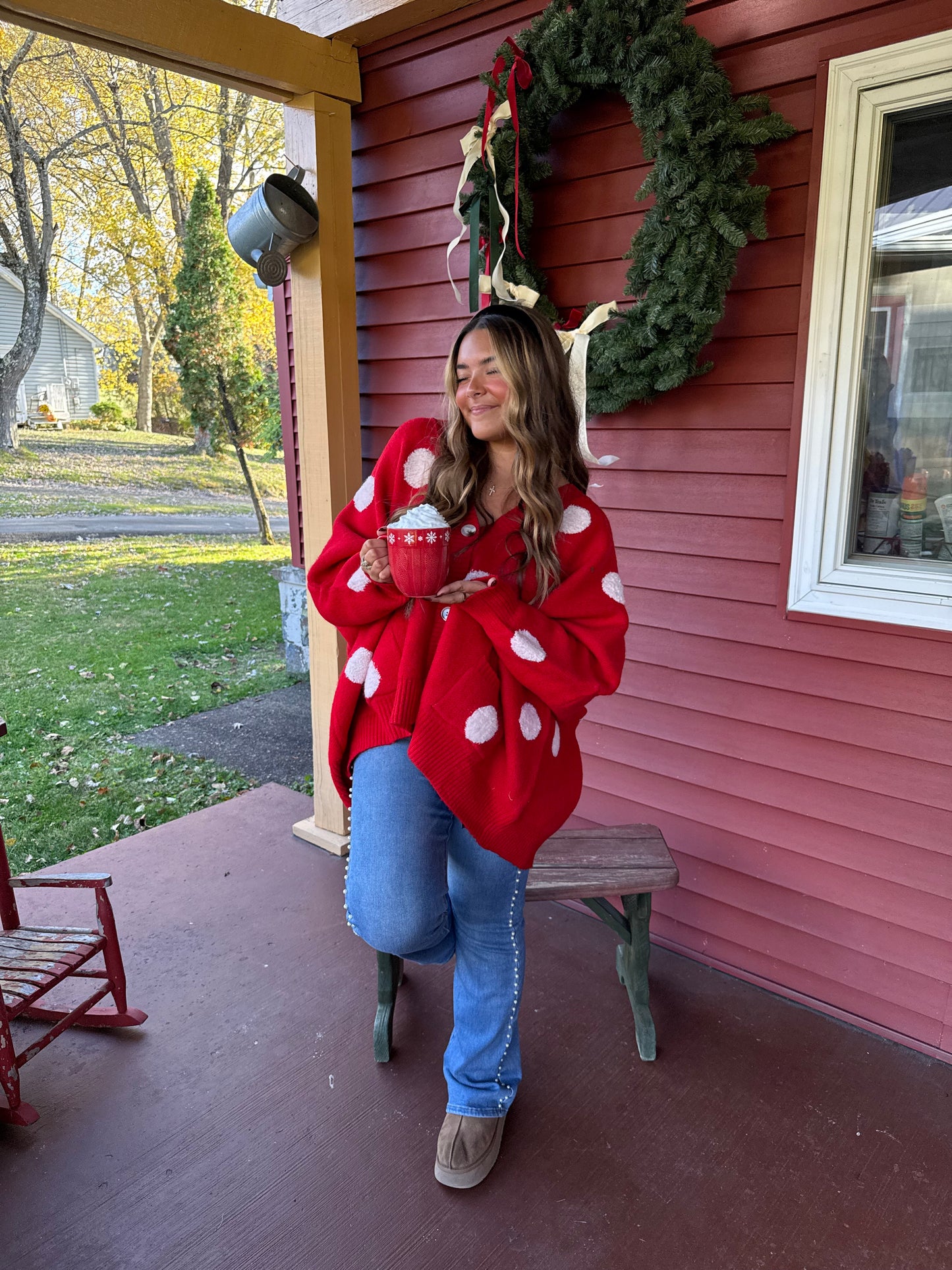 Perfectly Oversized Polka Cardi