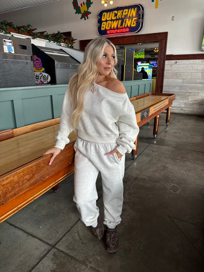 So Fetch One Shoulder Top in Heather White