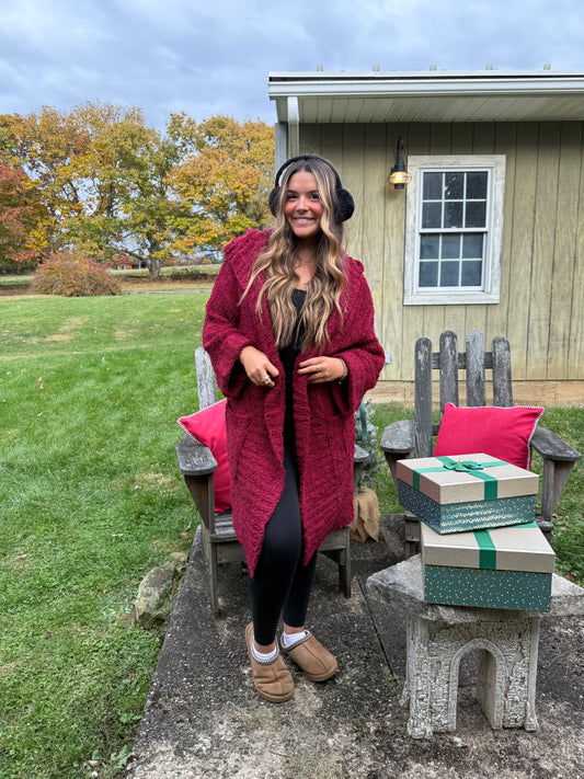 Luxe Blanket Cardi in Sangria