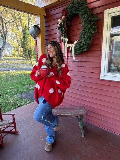 Perfectly Oversized Polka Cardi
