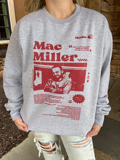 Circles Mac Miller Sweatshirt in Grey