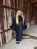 The Stallion Fringe Top in Black