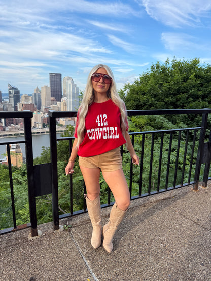 412 Cowgirl Tee RED