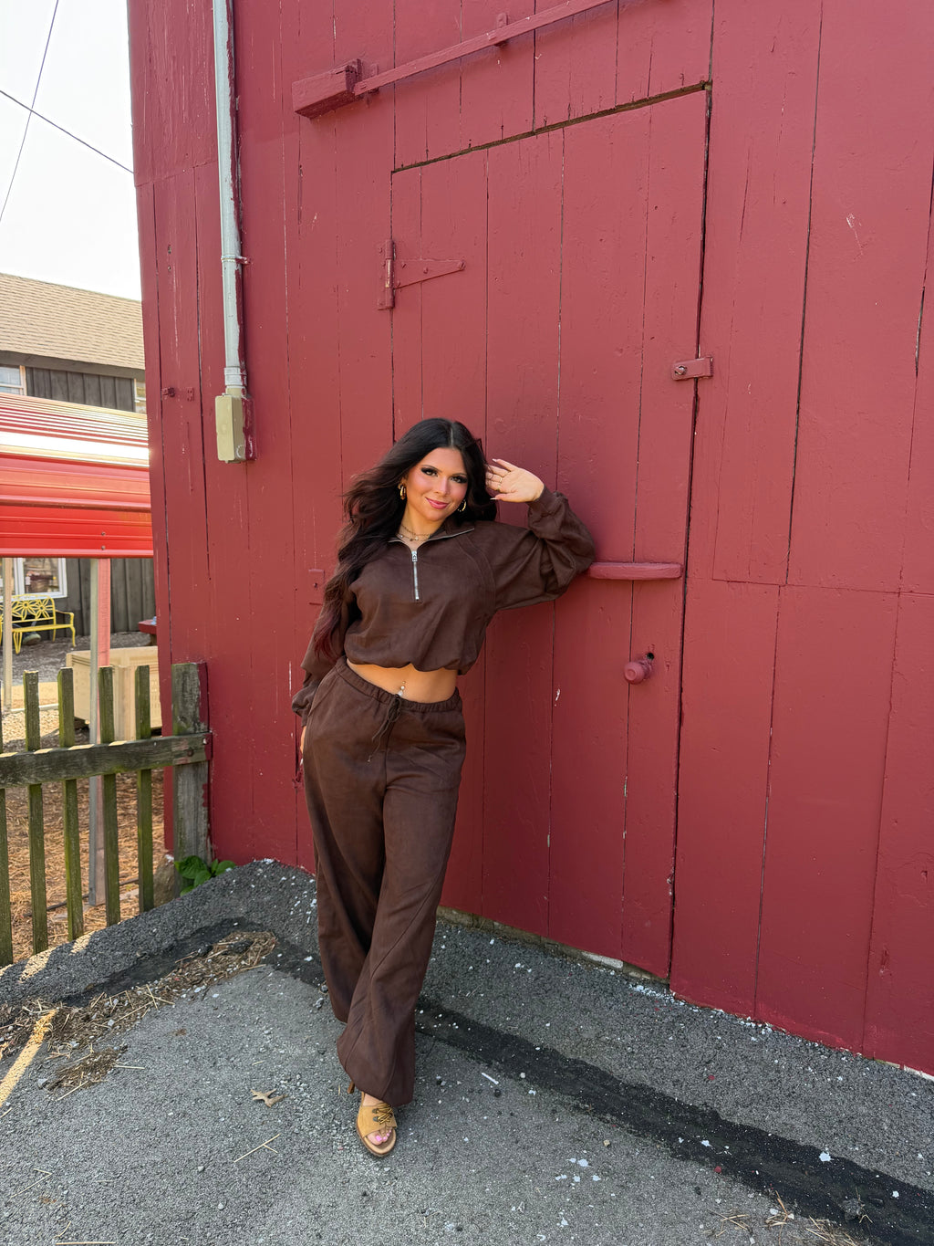 Sugar Suede Set (TOP) Brown