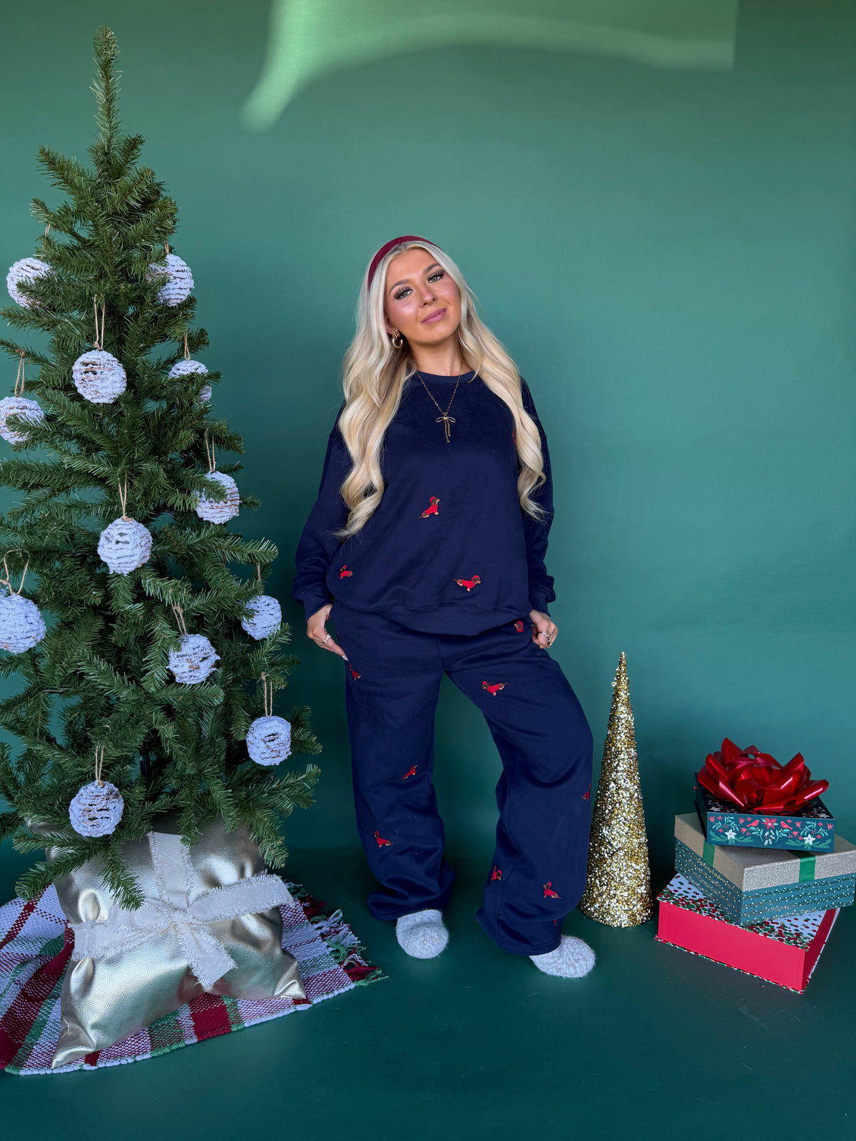 Santa Weenie Crew Navy FINAL SALE